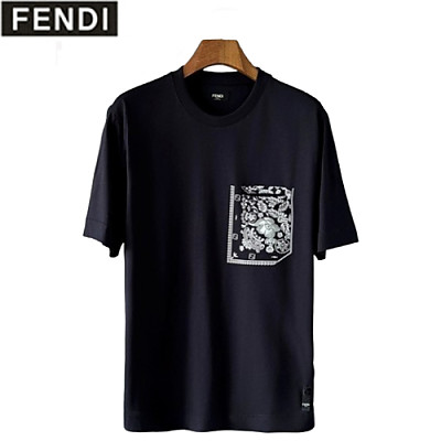 FENDI-06035 펜디 아이보리 아플리케 장식 티셔츠 남여공용