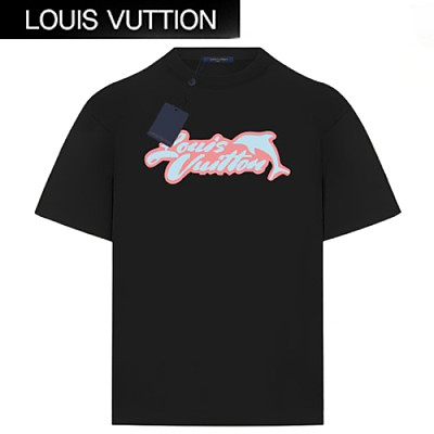 LOUIS VUITTON-06095 루이비통 네이비 프린트 장식 티셔츠 남여공용