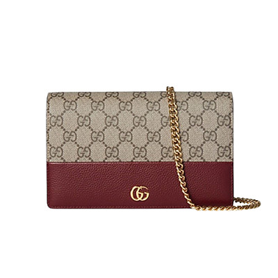 GUCCI-497985 4041 구찌 블루 GG 마몽 체인 바이컬러 지갑