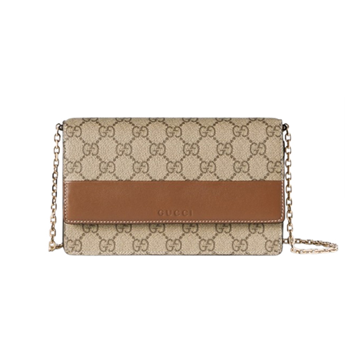 GUCCI-838151 2751 구찌 브라운 GG 엠블럼 체인 지갑