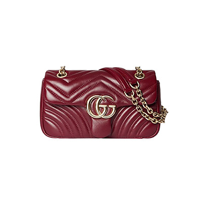 GUCCI-837280 4928 구찌 라이트 블루 가죽 GG 마몽 스몰 숄더백