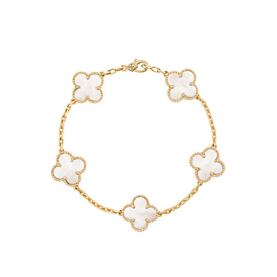 VAN CLEEF ARPELS-VCARP2 반클리프 로즈 골드/레드 다이아몬드 빈티지 알함브라 브레이슬릿