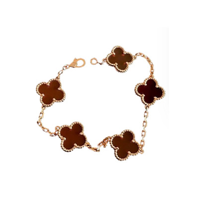 VAN CLEEF ARPELS-VCARP2 반클리프 로즈 골드/레드 다이아몬드 빈티지 알함브라 브레이슬릿