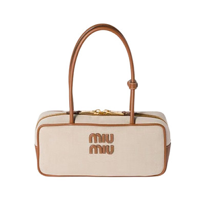 MIUMIU-5BB173 미우미우 브라운 송아지 가죽 보 백