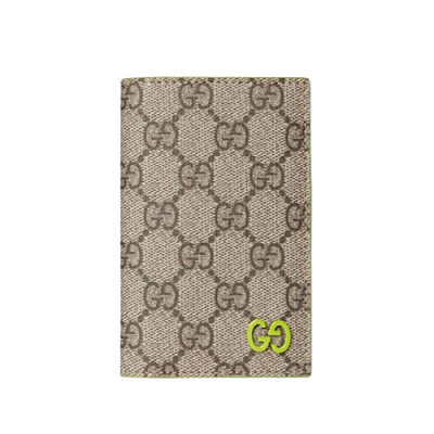 GUCCI-768249 9742 구찌 베이지/브라이트 그린 바이컬러 GG 롱 카드 케이스