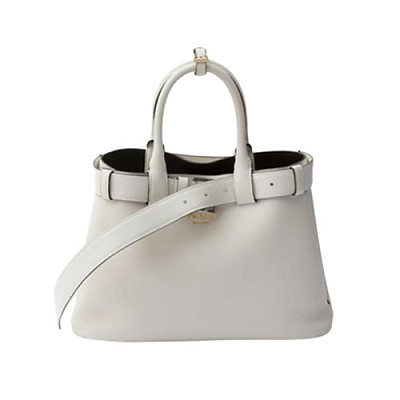 PRADA-1BA434 프라다 화이트 버클 미디엄 가죽 핸드백