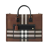 BURBERRY-80441291 버버리 내추럴 미디엄 프레야 토트