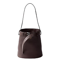 PRADA-1BE085 프라다 화이트 가죽 프라다 버클 버킷 백