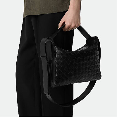 [스페셜오더]BOTTEGA VENETA-836016 인트레치아토 트라이베카 탑 핸들 백 블랙 남성용