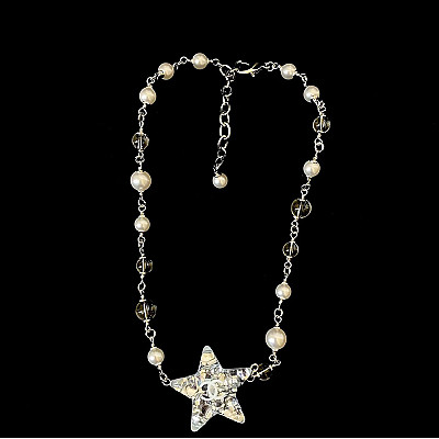 CHANEL-7617 샤넬 스타 글리터 아크릴 유리 진주 목걸이