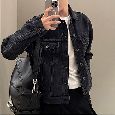 LOEWE-09028 로에베 자수 디테일 데님 재킷