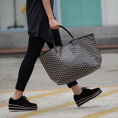 [스페셜오더]GOYARD-고야드 블랙/브라운 라지 GM 앙주 쇼퍼백