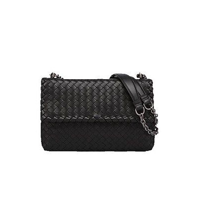 [스페셜오더]BOTTEGA VENETA-405739 보테가 베네타 네로 인트레치아토 나파 마이크로 스터드 올림피아 백