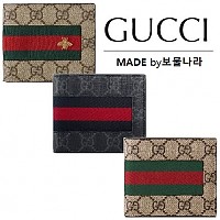 [스페셜오더]GUCCI-408827 1094 구찌 블랙 로고 스트라이프 2단 지갑