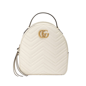 [스페셜오더]GUCCI-476671 9022 구찌 GG 마몽 퀼트 화이트가죽 백팩