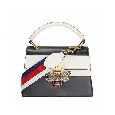 [스페셜오더]GUCCI-476541 9753 구찌 GG 수프림 캔버스 화이트 가죽 Queen Margaret 탑 핸들 백