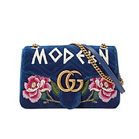 [스페셜오더]GUCCI-443496 2807 구찌 GG Marmont 토프 벨벳 미디엄 숄더백