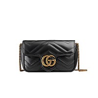 GUCCI-476433 1000 구찌 블랙 페이턴트 가죽 GG 마몽 수퍼 미니백