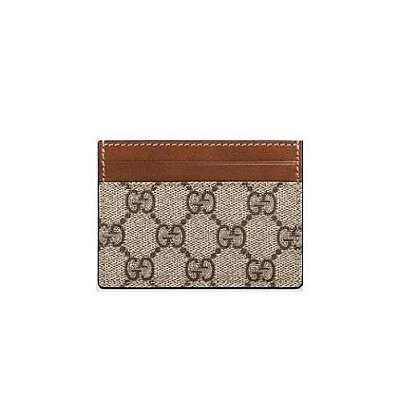 GUCCI-233166 8526 구찌 GG 수프림 캔버스 브라운 카드 케이스