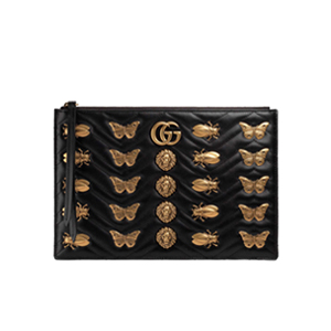 [스페셜오더]GUCCI-476440 1000 구찌 GG 마몽 애니멀 스터드 블랙 파우치