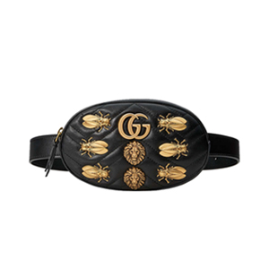 [스페셜오더]GUCCI-476434 1093 구찌 GG Marmont 블랙 벨벳 크리스탈 스타 아플리케 벨트 백