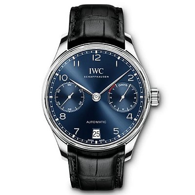 [스페셜오더]IWC-IW500710 아이더블유씨 포르투기저 오토매틱 스틸 블루 다이얼 시계 42mm