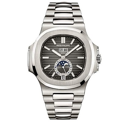 [스페셜오더]PATEK PHILIPPE-5726 파텍 필립 노틸러스 문페이스 애뉴얼 캘린더 스틸 실버 시계 40.5mm