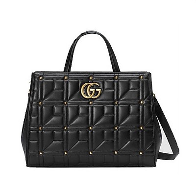 [스페셜오더]GUCCI-443505 6433 구찌 GG 마몽 미디움 레드 마틀라세 탑 핸들백