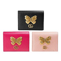 [스페셜오더]GUCCI-499361 1081 구찌 블랙 가죽 나비 스터드 카드 케이스 