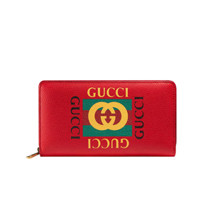 [스페셜오더]GUCCI-496317 8820 구찌 프린트 로고 화이트 지퍼 어라운드 장지갑