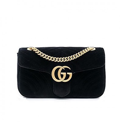 [스페셜오더]Gucci-443497 구찌 블랙 페이던트 GG 마몽 스몰 숄더백 26cm