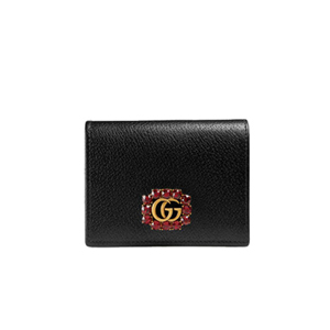 [스페셜오더]GUCCI-499783 8230 구찌 빈티지 브로슈 크리스탈 블랙 가죽 카드 케이스