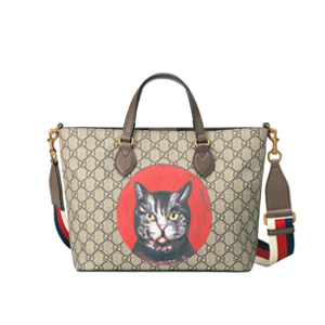 GUCCI 473887-8245 구찌 GG 수프림 캔버스 보스코 패치 장식 토트백