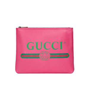 [스페셜오더]GUCCI-500981 8163 구찌 핑크 프린트 로고 미디엄 포트폴리오 파우치백