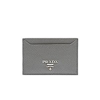 [스페셜오더]PRADA-1MC208 프라다 송아지 가죽 메탈 레터링 로고 블랙 카드 지갑