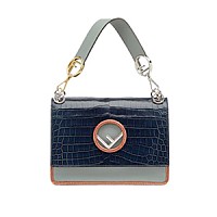 [스페셜오더]FENDI-8BT284 팬디 칸 아이 에프 블랙 이그조틱 가죽 라피아백