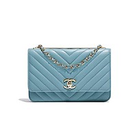 CHANEL-AP1450 샤넬 블랙 램스킨 골드볼 WOC 월릿 온 체인 19cm