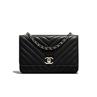 CHANEL-AP1450 샤넬 블랙 램스킨 골드볼 WOC 월릿 온 체인 19cm