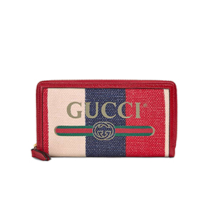 [스페셜오더]GUCCI-524790 9093 구찌 실비 스트라이프 프린트 집 어라운 월릿