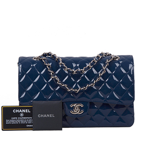 [스페셜오더]CHANEL-A01112 샤넬 블랙 페이던트 실버 클래식 미디엄 더블 플랩백