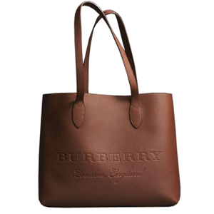 [스페셜오더]BURBERRY-40600961 버버리 송아지 가죽 더스티 틸 블루 라지 엠보싱 토트 백