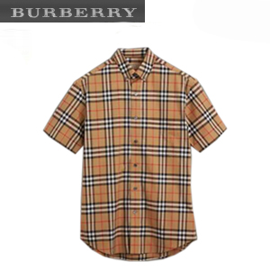 [스페셜오더]BURBERRY-80029271 버버리 쇼트 슬리브 크림슨 레드 체크 셔츠