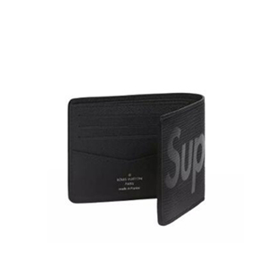 [스페셜오더] LOUIS VUITTON-루이비통 X Supreme 슈프림 콜라보 에삐 레더 슬렌더 월릿 블랙