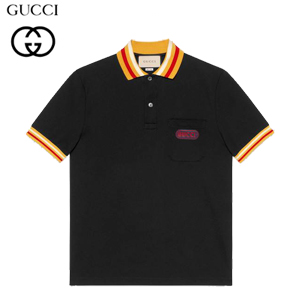 GUCCI-527727 6527 구찌 레드 코튼 Gucci 패치 장식 폴로 티셔츠