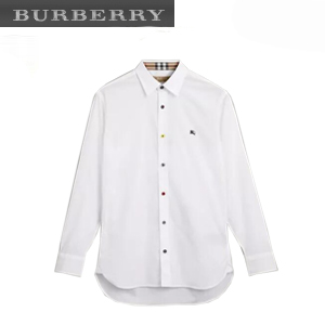 [스페셜오더]BURBERRY-80030831 버버리 컨트라스트 버튼 스트레치 네이비 코튼 셔츠