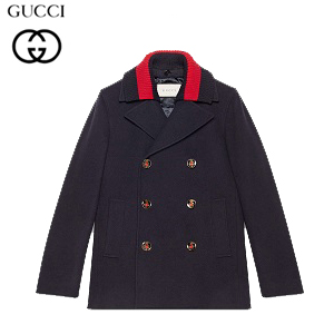 GUCCI-429500 4240 구찌 Wool pea coat with Web 울 웹 피 코트