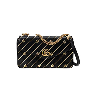 [스페셜오더]GUCCI-524822 8419 구찌 블랙 화이트 가죽 더블 숄더백