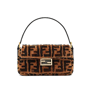 [스페셜오더]FENDI-8BR600 펜디 브라운 더블 F 울 바게트백