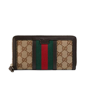 GUCCI-406754 9791 구찌 Web 오리지널 GG 캔버스 빈티지 지퍼 장지갑