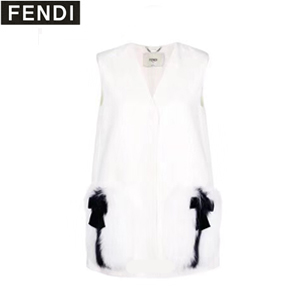 [스페셜오더]FENDI-FF8523 펜디 블랙 울 폭스 퍼 장식 베스트